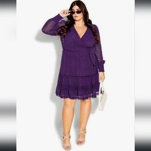 Nwot City chic purple Ariana dress m/18